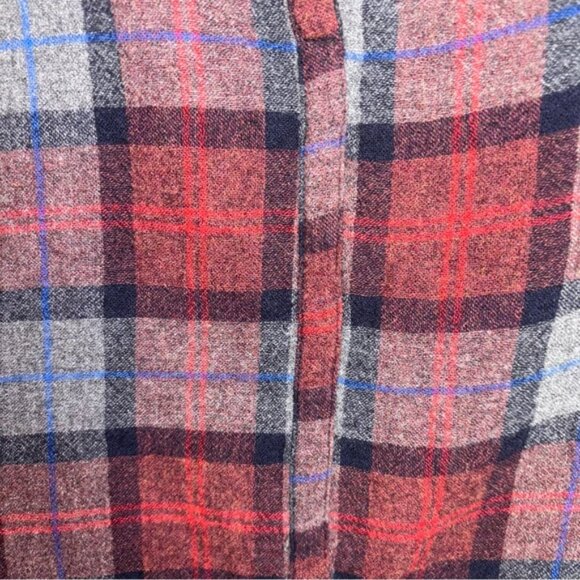 Zara Women's Medium Plaid Button Shirt V-neck Tunic Top Western Fall - Picture 4 of 8